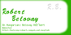 robert belovay business card